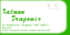 kalman dragomir business card